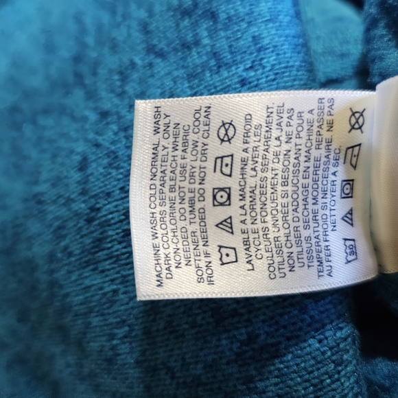 Lands' End Womens Two-toned Blue Mock Turtleneck Knit Sweater Size Large - Picture 6 of 7